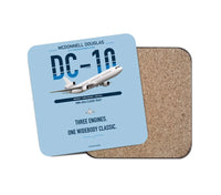 Thumbnail for McDonnell Douglas DC-10 design on light blue 1 piece coaster