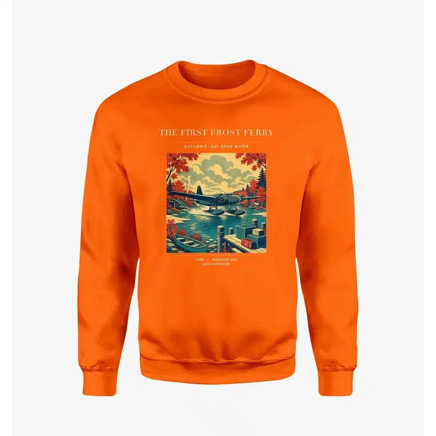 VINTAGE G4433 - The First Frost Ferry - Designed Sweatshirts design on orange