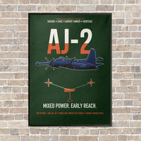 Thumbnail for AJ-2 Savage Tanker vertical canvas print - framed - dark green background