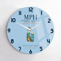 Thumbnail for Godofredo P. Ramos Airport Boracay Caticlan (MPH) design on light blue no frame wall clock