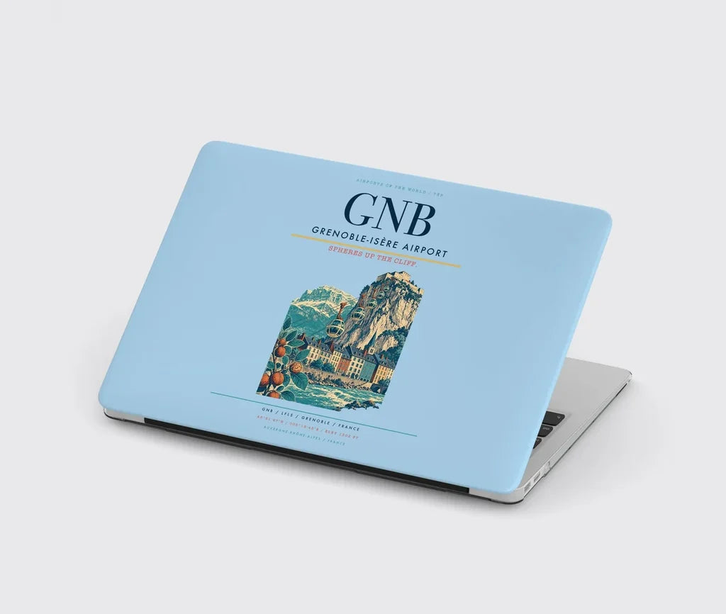 Grenoble-Isère Airport (GNB) design on light blue MacBook case