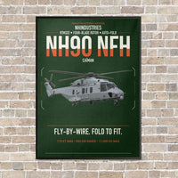 Thumbnail for NHIndustries NH90 NFH Caïman vertical canvas print - framed - dark green background