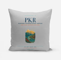 Thumbnail for Pokhara International Airport (PKR) design on light gray pillow