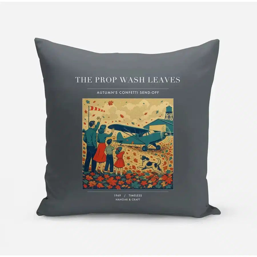 VINTAGE G4450 - The Prop Wash Leaves - Designed Pillows design on gray