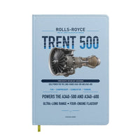 Thumbnail for TRENT 500 design on light blue notebook