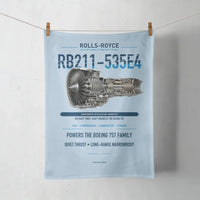 Thumbnail for RB211-535E4 design on light blue towel