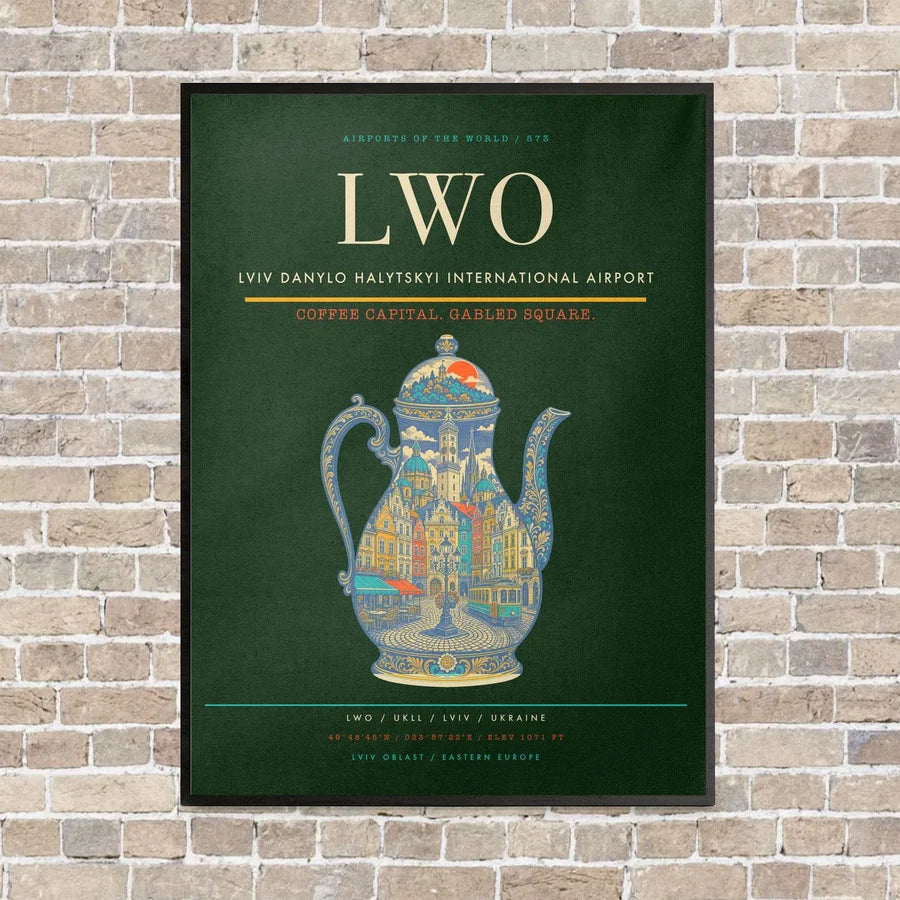 Lviv Danylo Halytskyi International Airport LWO - Canvas Framed - Dark Green