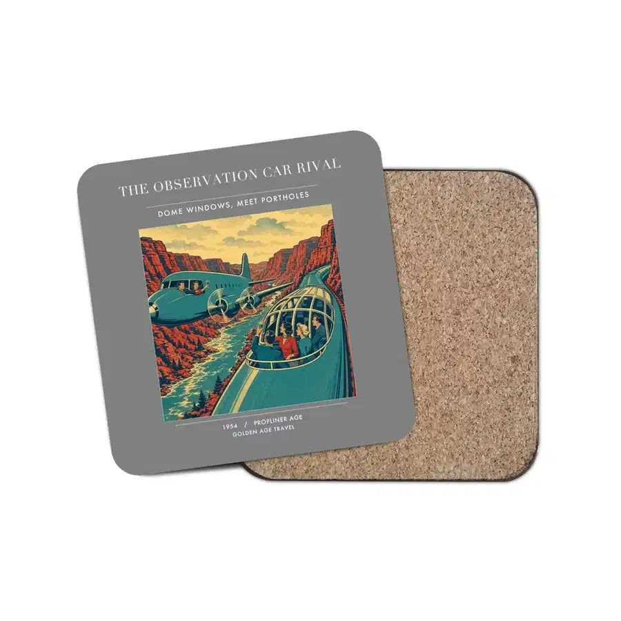 The Observation Car Rival - Designed Coasters design on gray 1-piece