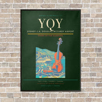 Thumbnail for Sydney–J.A. Douglas McCurdy Airport YQY vertical canvas print - framed - dark green background
