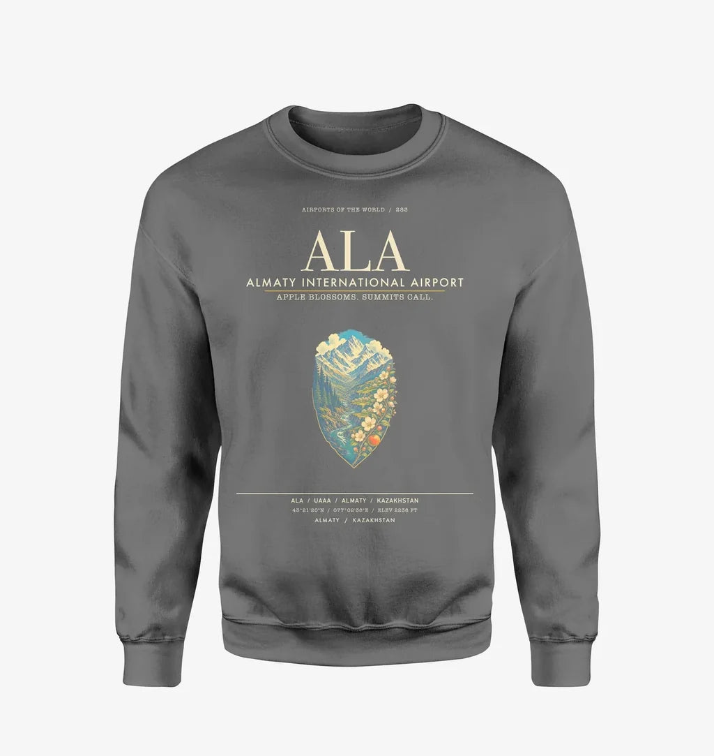 Almaty International Airport ALA Sweatshirt - Gray