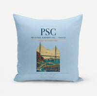 Thumbnail for Tri-Cities Airport (PSC) design on light blue pillow