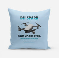 Thumbnail for DJI Spark design on light blue pillow