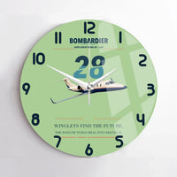 Thumbnail for Bombardier Learjet 28 design on light green no frame wall clock