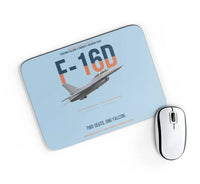 Thumbnail for F-16D Fighting Falcon Two Seats One Falcon design on light blue rectangle mouse pad