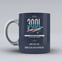 Thumbnail for Extra 300L design on dark blue ceramic mug, double-side print