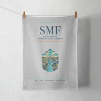 Thumbnail for Sacramento International Airport (SMF) design on light gray towel