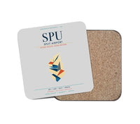 Thumbnail for Split Airport (SPU) design on light gray 1 piece coaster