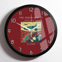 Thumbnail for VINTAGE G4031 - The Aerial Survey - Designed Wall Clocks design on darkred framed