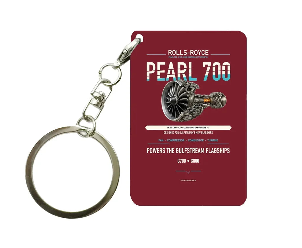 PEARL 700 Key Chain design on dark red key chain