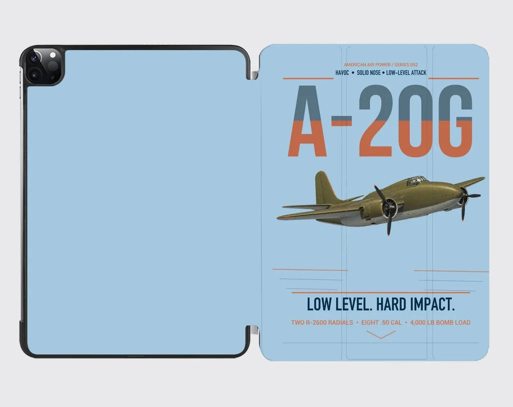 A-20G Havoc design on light blue ipad tablet case