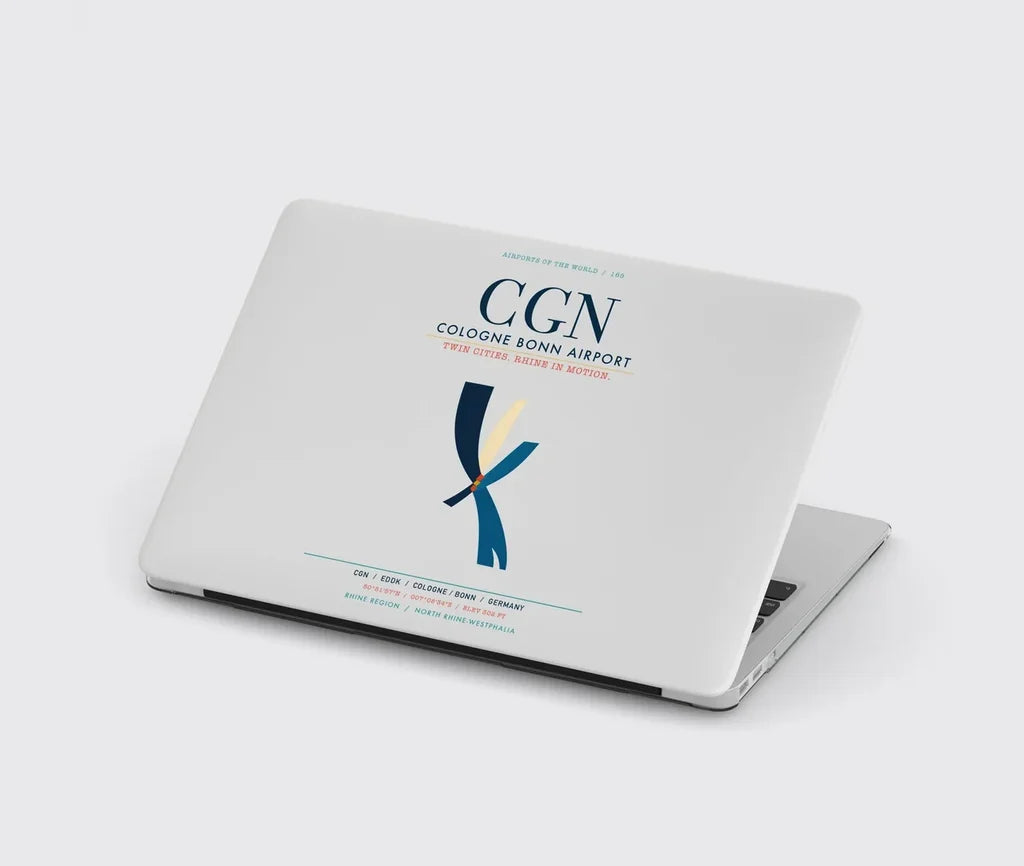 Cologne Bonn Airport (CGN) design on light gray MacBook case