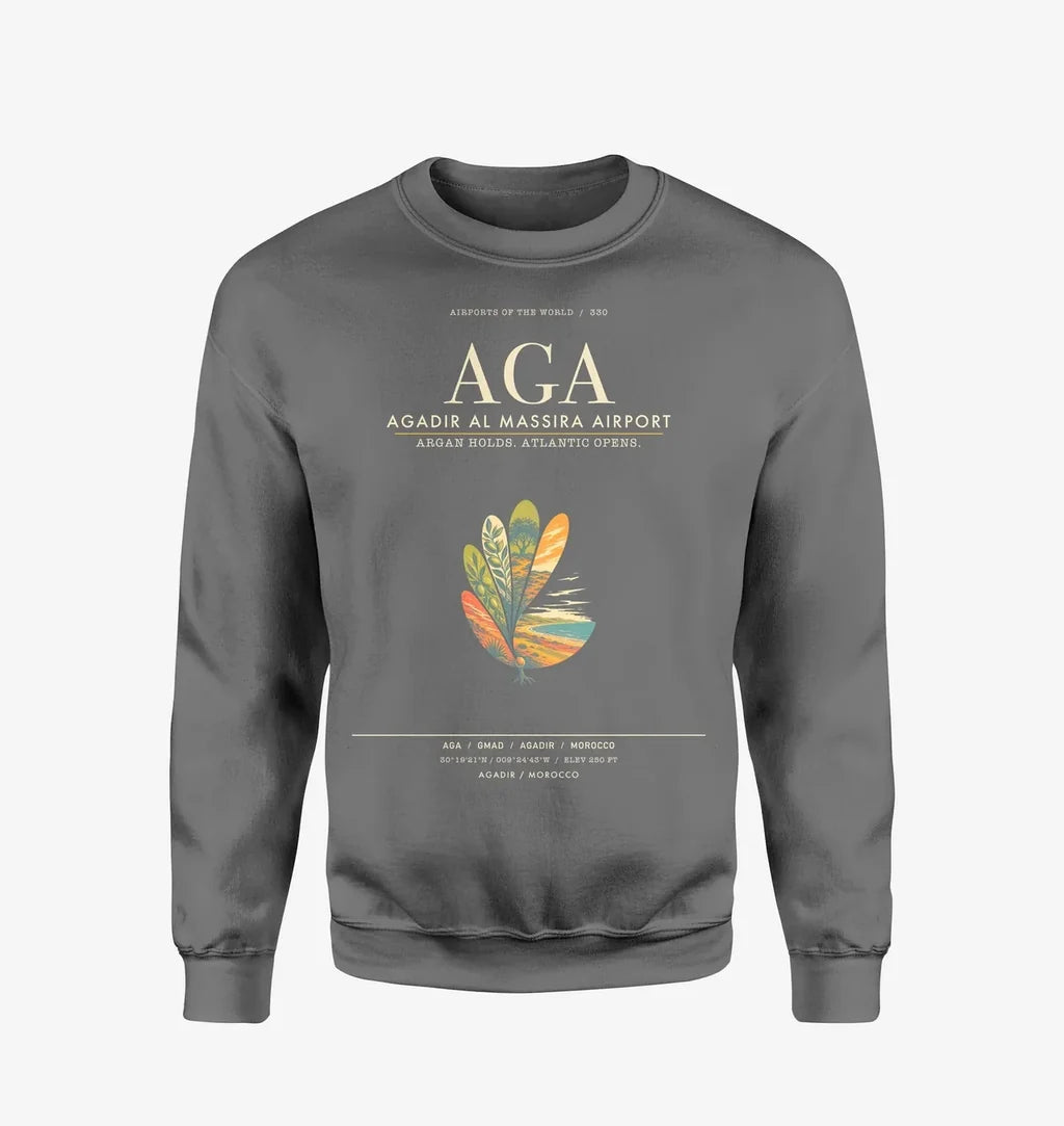 Agadir Al Massira Airport AGA Sweatshirt - Gray