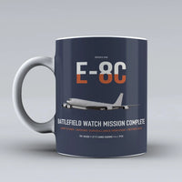 Thumbnail for E-8C Joint STARS design on dark blue ceramic mug, double-side print