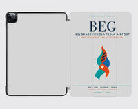 Thumbnail for Belgrade Nikola Tesla Airport (BEG) design on light gray ipad tablet case