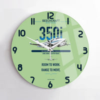 Thumbnail for Beechcraft King Air 350i design on light green no frame wall clock