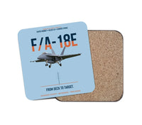Thumbnail for F-A-18E Super Hornet Block III From Deck To Target design on light blue 1 piece coaster