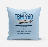 Thumbnail for Daher TBM 960 design on light blue pillow