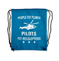 Thumbnail for People Fly Planes Pilots Fly Drawstring Bag - view 5