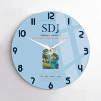 Thumbnail for Sendai Airport (SDJ) design on light blue no frame wall clock