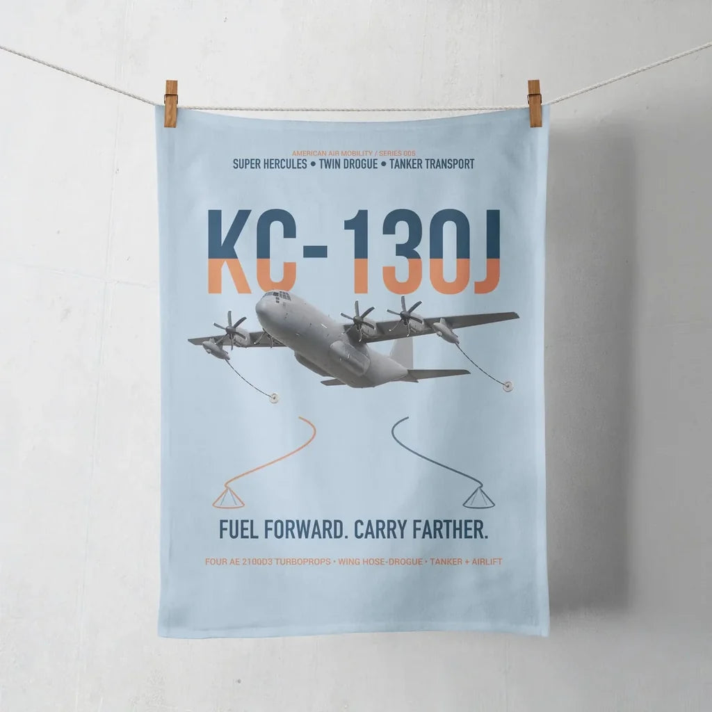 KC-130J SUPER HERCULES design on light blue towel