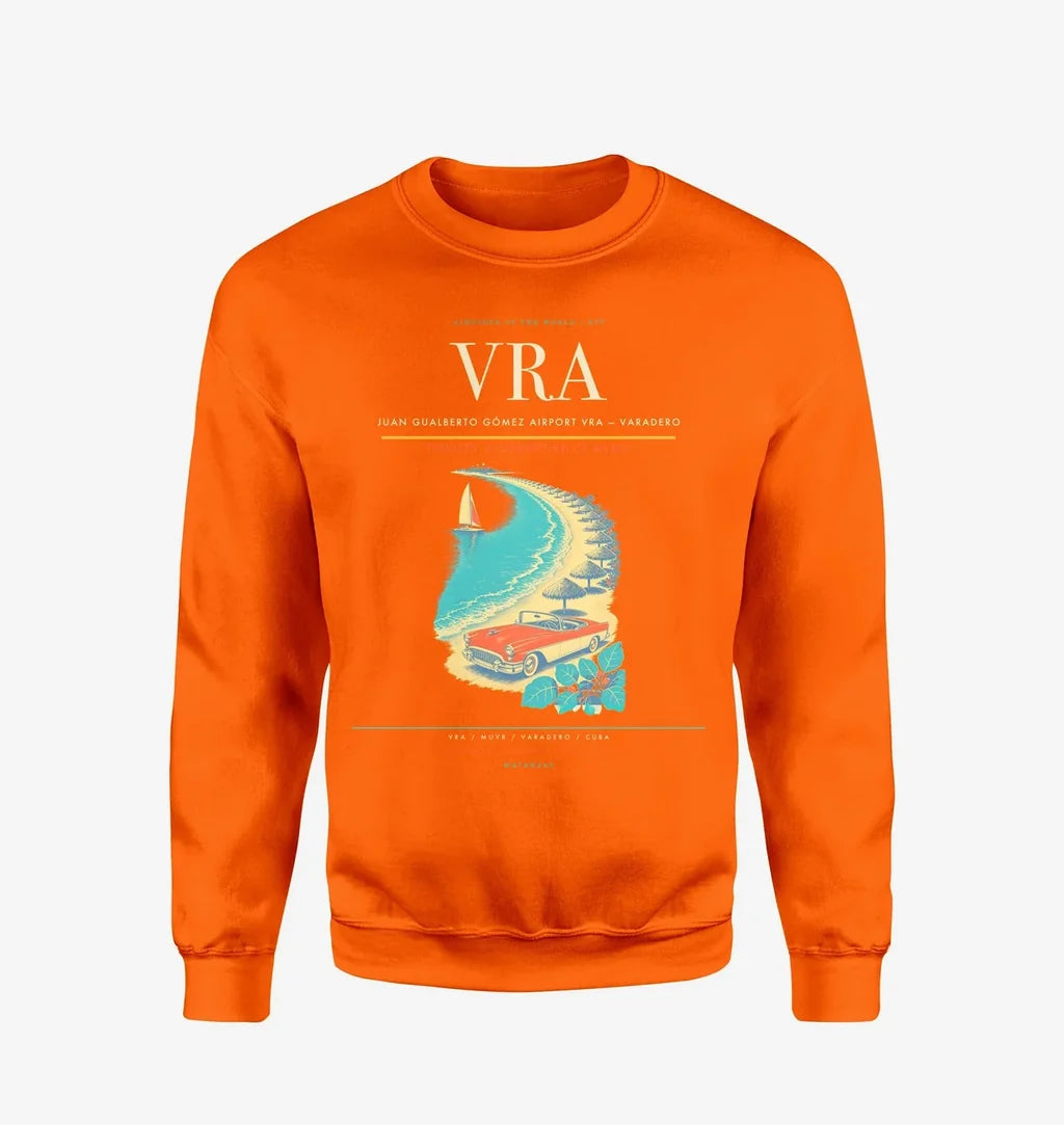 Juan Gualberto Gómez Airport (VRA) design on orange sweatshirt
