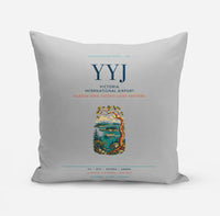 Thumbnail for Victoria International Airport (YYJ) design on light gray pillow