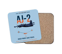 Thumbnail for AJ-2 Savage Tanker design on light blue 1 piece coaster