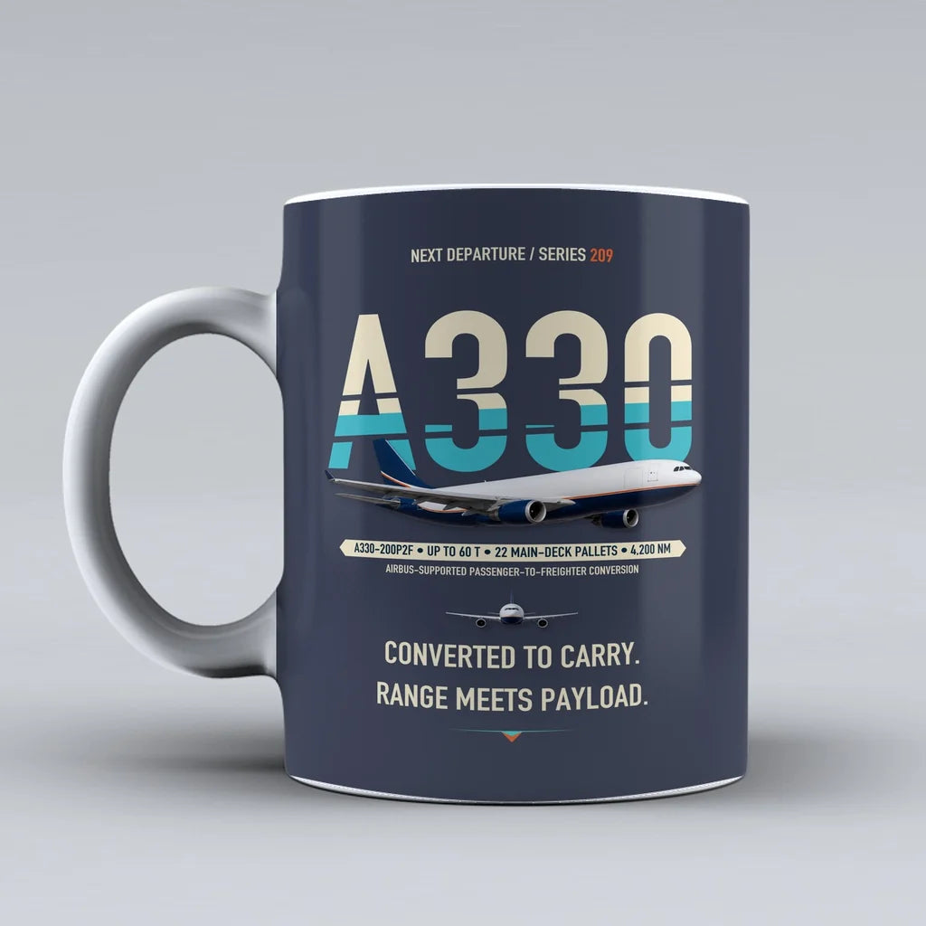 A330-200P2F Mug design on dark blue airbus