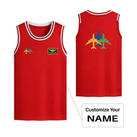 Thumbnail for Customisable Colourful 3 Airplanes Basketball Print - view 5