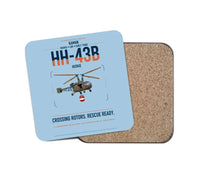 Thumbnail for Kaman HH-43B Huskie design on light blue 1 piece coaster