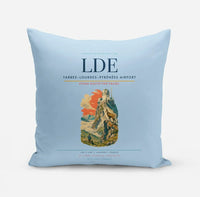 Thumbnail for Tarbes–Lourdes–Pyrénées Airport (LDE) design on light blue pillow