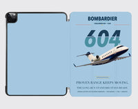 Thumbnail for Bombardier Challenger 604 design on light blue ipad tablet case