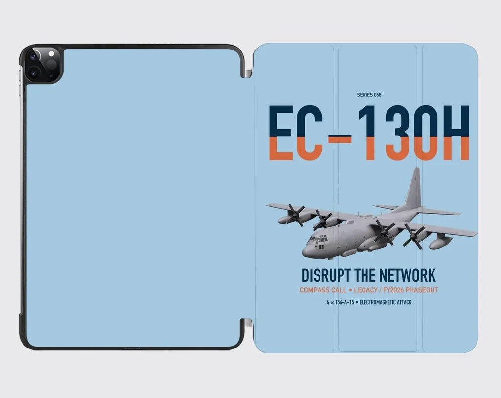 EC-130H Compass Call design on light blue ipad tablet case