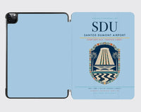 Thumbnail for Santos Dumont Airport (SDU) design on light blue ipad tablet case