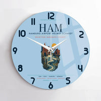 Thumbnail for Hamburg Airport Helmut Schmidt (HAM) design on light blue no frame wall clock