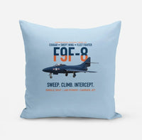 Thumbnail for F9F-8 Cougar Swept Wing Carrier Fighter design on light blue pillow