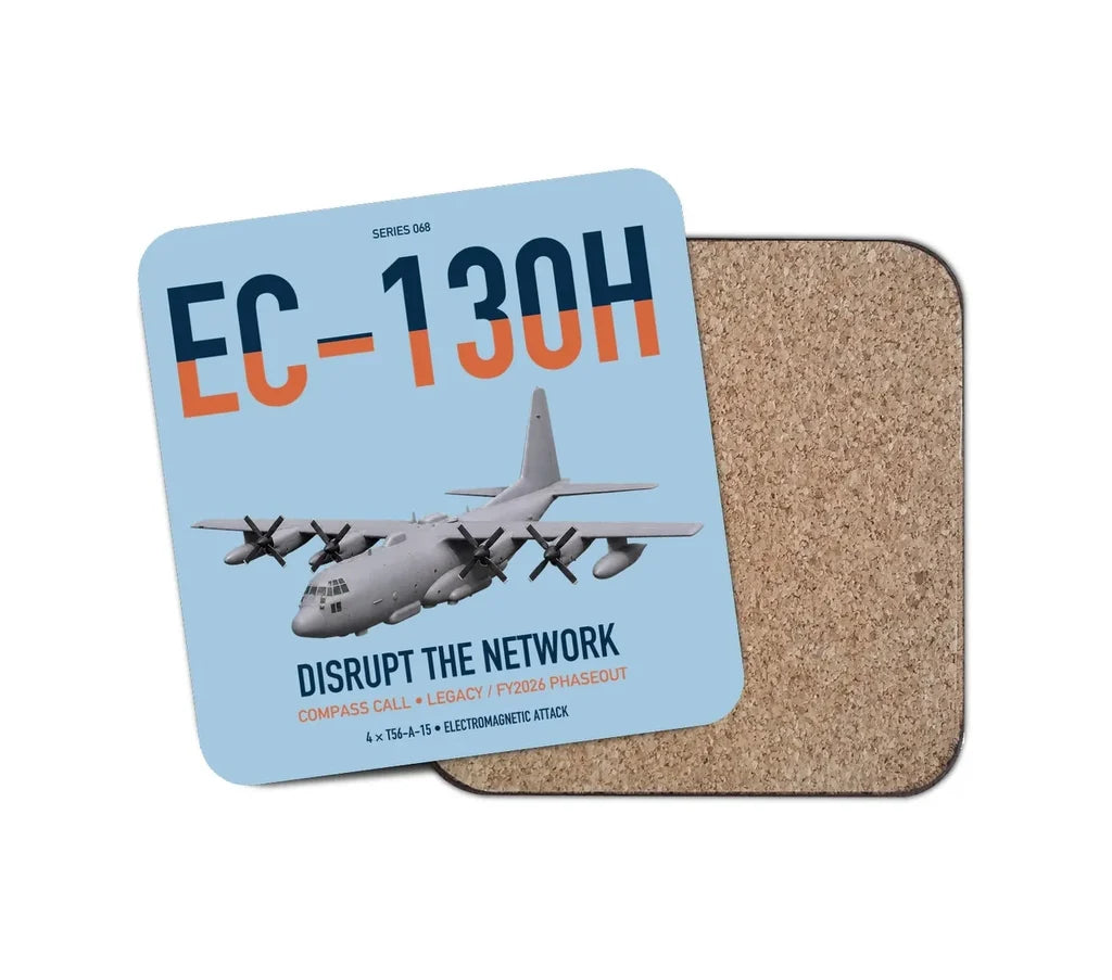 EC-130H Compass Call design on light blue 1 piece coaster