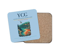 Thumbnail for Castlegar–West Kootenay Regional Airport (YCG) design on light blue 1 piece coaster