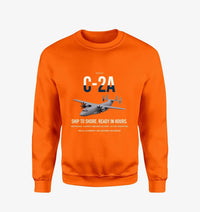 Thumbnail for C-2A Greyhound design on orange sweatshirt