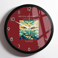 Thumbnail for VINTAGE G4086 - The Polar Shortcut - Designed Wall Clocks design on darkred framed